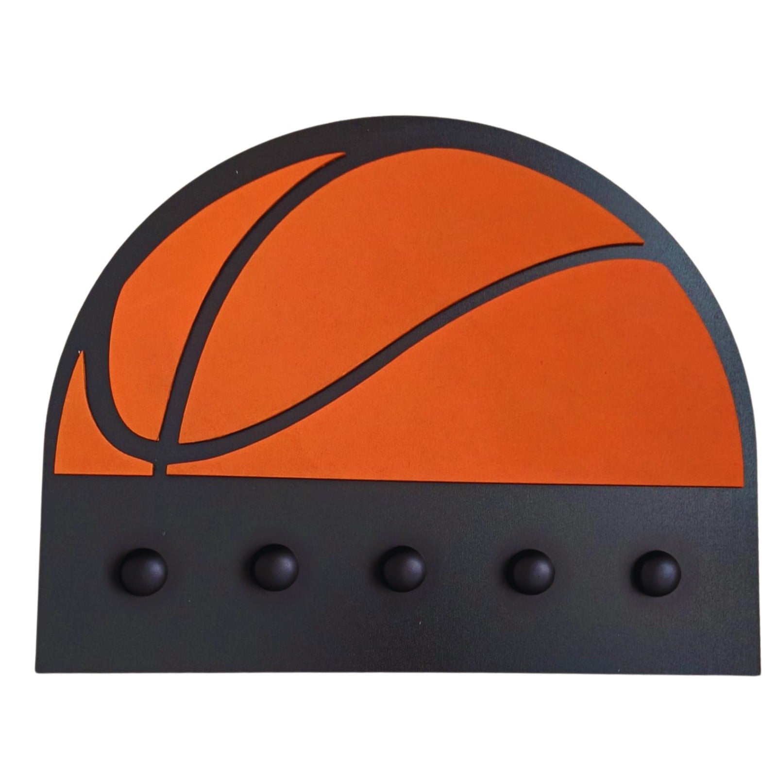 Basketball Kids Room Wall Decor Set | Personalized Name Wall Sign | Basketball Clock, Shelf & Hook | Handmade Nursery Gift | Boys Room Decor