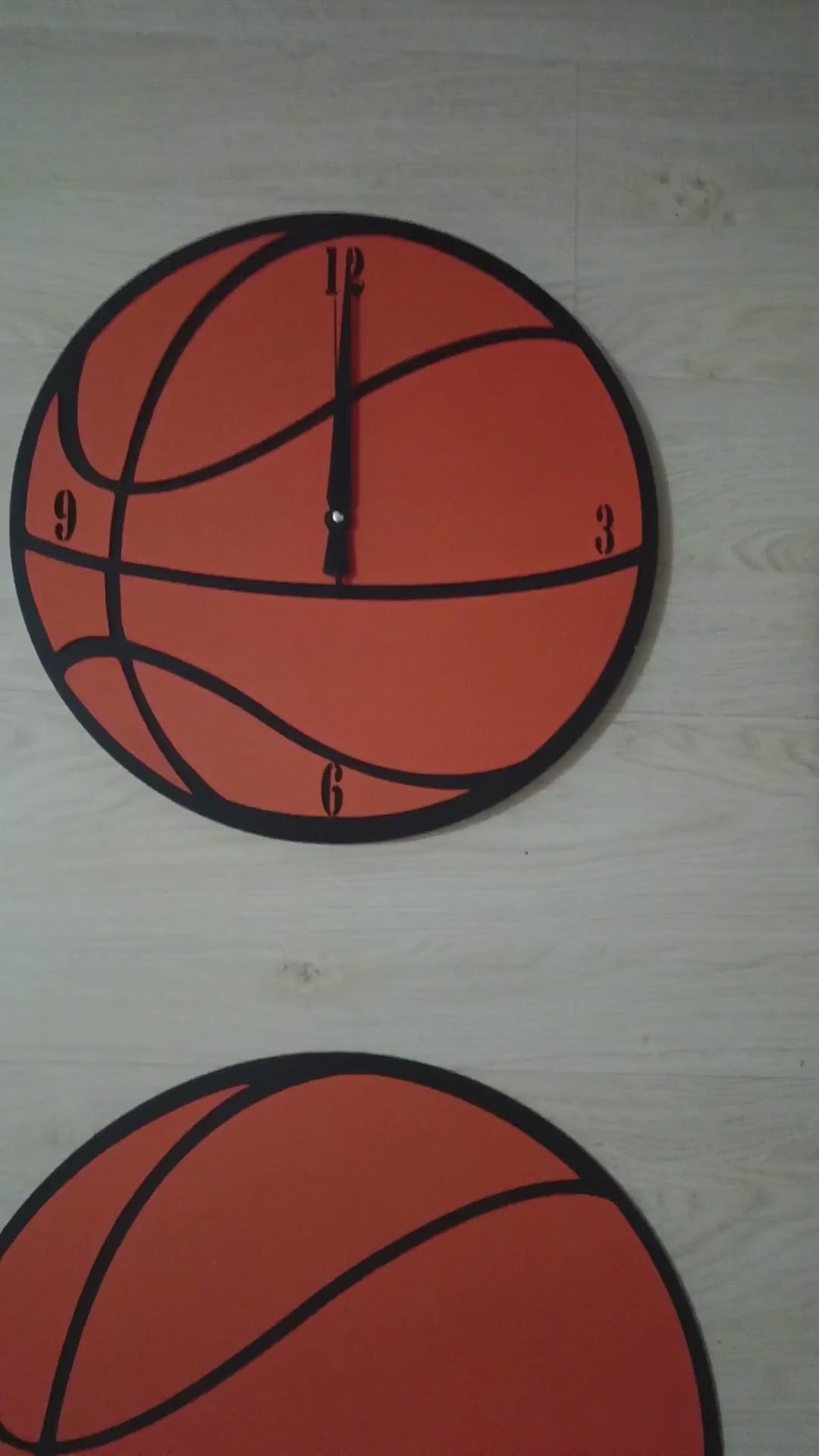 Basketball Kids Room Wall Decor Set | Personalized Name Wall Sign | Basketball Clock, Shelf & Hook | Handmade Nursery Gift | Boys Room Decor